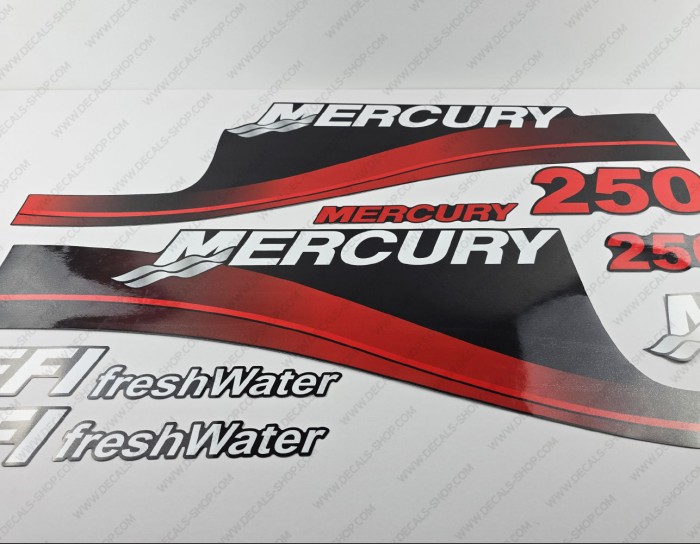 Mercury 250HP EFI Freshwater Outboard Decal Kit RED